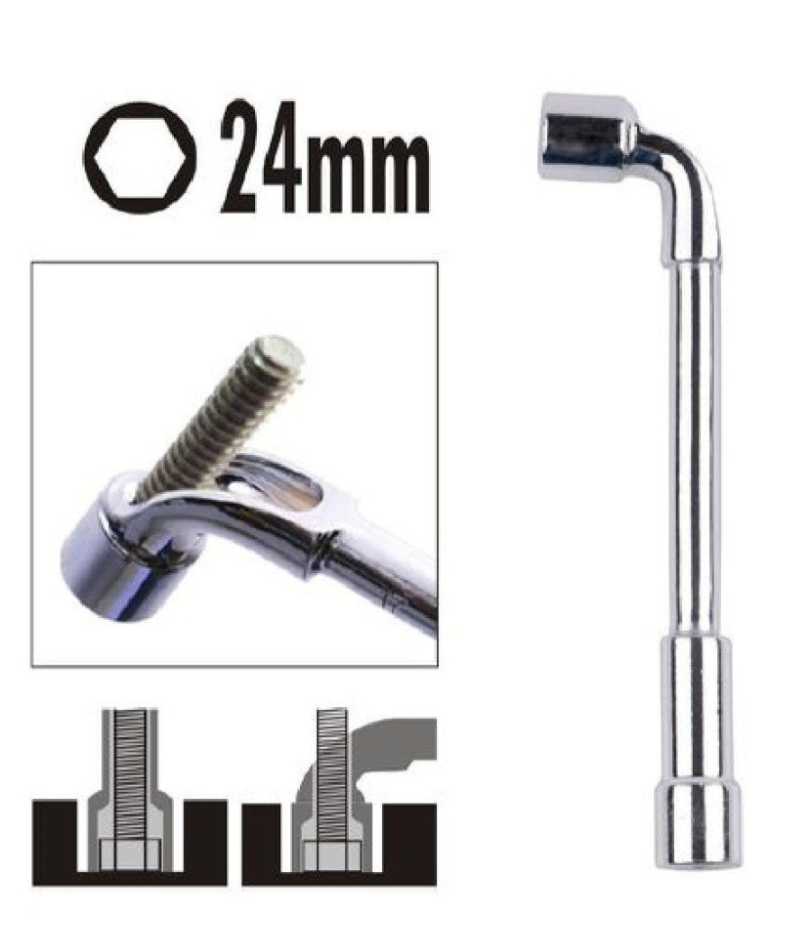 Chiave Tipo L Bussola 24mm Bocca Esagonale Cromo Vanadio Acciaio 91632 Ferramenta         
