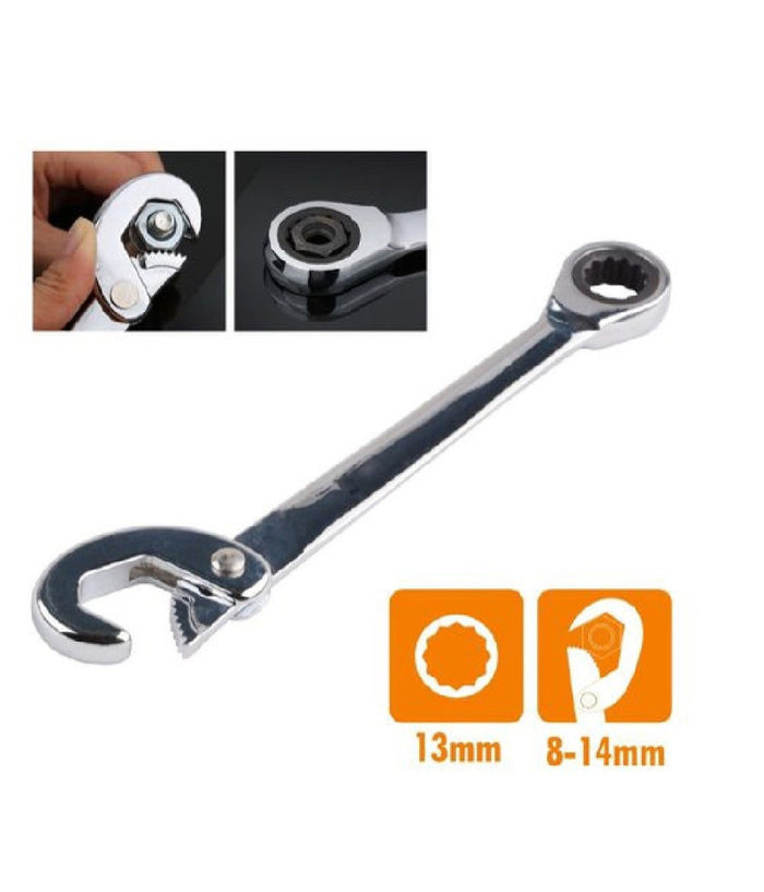 Chiave Universale 8-14 Mm Cricchetto A Testa Poligonale Anello 13 Mm Pinza 91746         