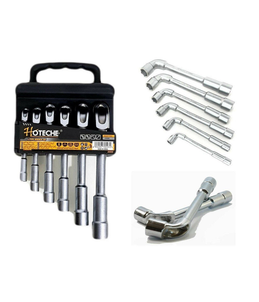 Chiavi A Tubo Pipa Kit 6 Utensili A L Misure 8 10 12 13 17 19 Mm Hoteche 192201         