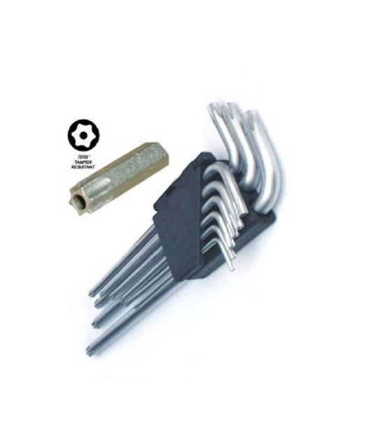 Chiavini In Acciaio Torx Set 9 Pezzi Da T10 A T50 Professionale Con Custodia         