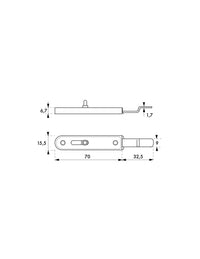 Chiavistello ALSACIER 75X15 zincato, a gomito - THIRARD