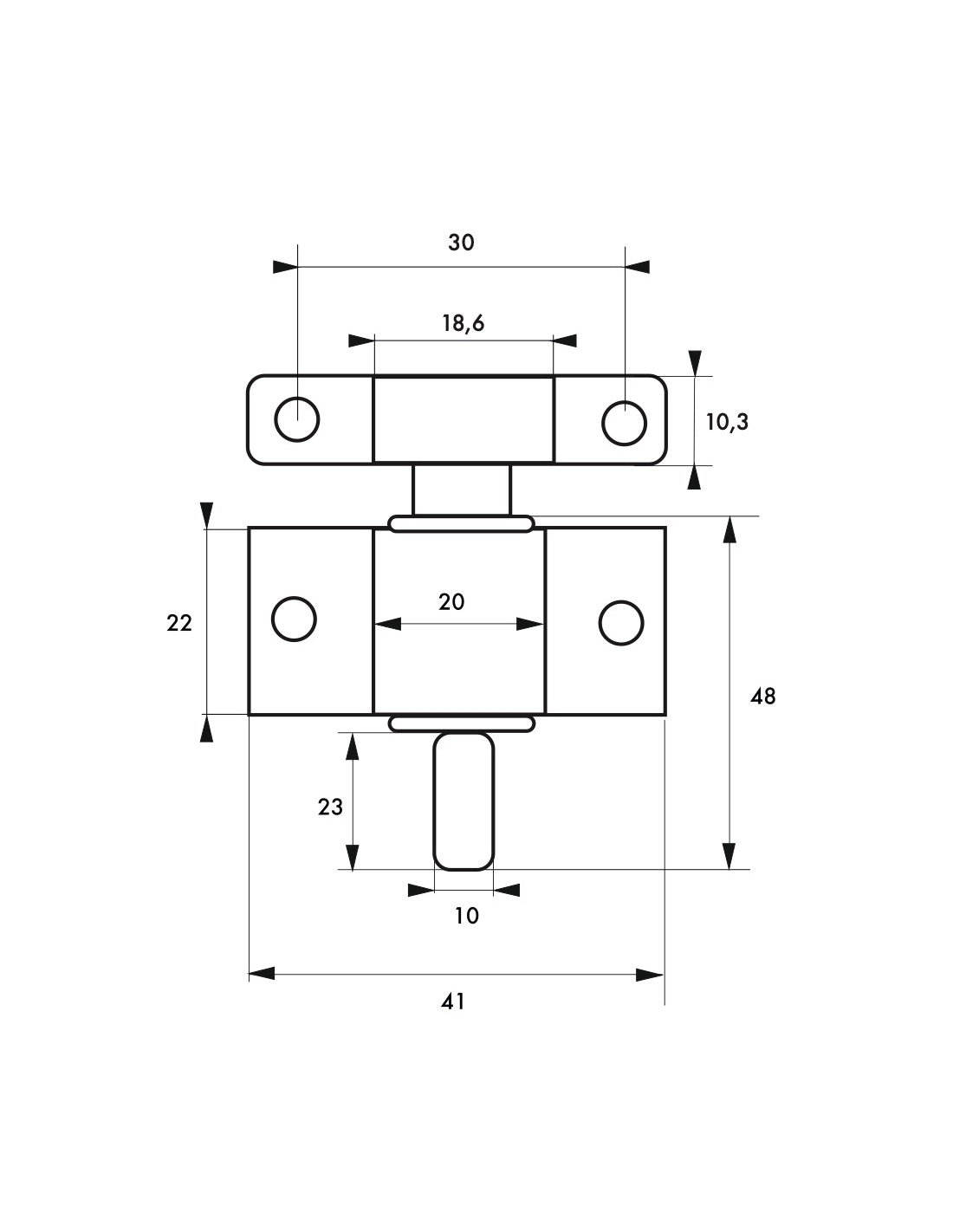 Chiavistello di chiusura per infisso finestra, scrocco a molla, bianco - THIRARD