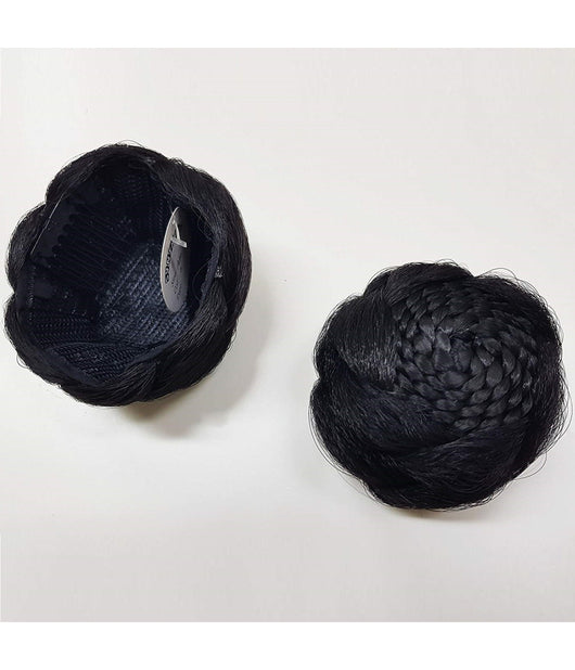 Chignon Capelli Sintetici Nero A30 Treccia Donna Pettinatura Acconciature         