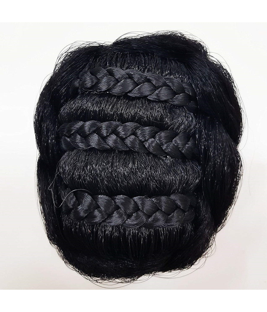Chignon Capelli Sintetici Nero K5 Treccia Donna Pettinatura Acconciature         