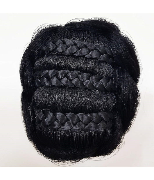 Chignon Capelli Sintetici Nero K5 Treccia Donna Pettinatura Acconciature         