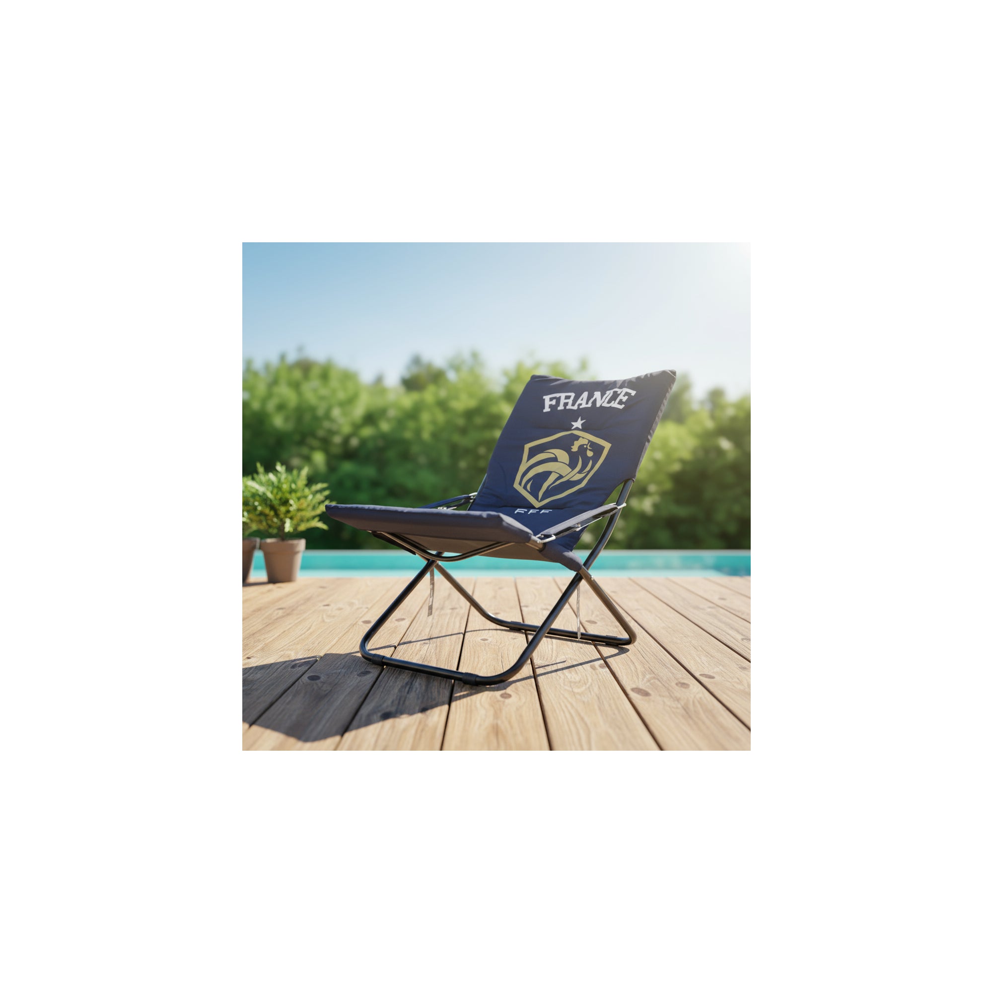 Sedia da calcio pieghevole - Fedération Francaise de Football - Blu