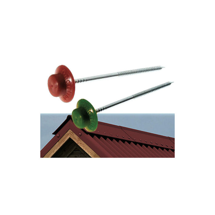 Chiodi Onduline verdi 6 cm – con rondella in PVC – confezione da 50 pezzi