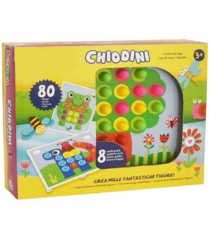 Chiodini 80 Pezzi Colorati Gioco Giocattolo Bambini Bimbi Intelligenza         