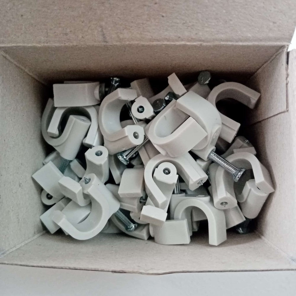 Chiodini 9-10mm box da 100pz graffette fissacavo colore grigio ral 7035