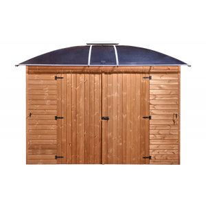 Chiosco bar pool house gazebo da giardino 360x300 cm – Abete termotrattato e tetto policarbonato 6 mm – Struttura alluminio – GL3630TH Foresta