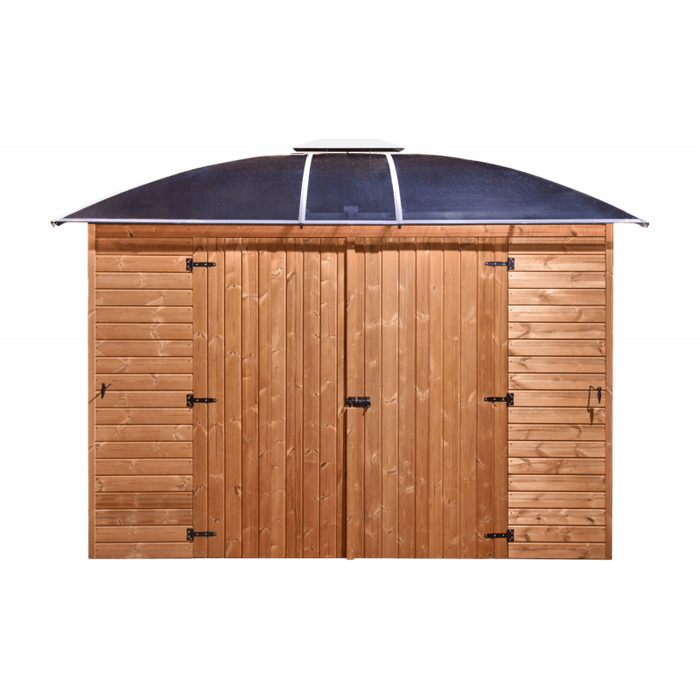 Chiosco bar pool house gazebo da giardino 360x300 cm – Abete termotrattato e tetto policarbonato 6 mm – Struttura alluminio – GL3630TH Foresta