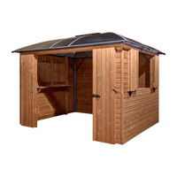 Chiosco bar pool house gazebo da giardino 360x300 cm – Abete termotrattato e tetto policarbonato 6 mm – Struttura alluminio – GL3630TH Foresta