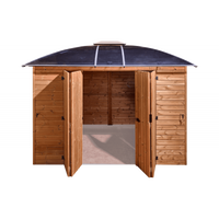Chiosco bar pool house gazebo da giardino 360x300 cm – Abete termotrattato e tetto policarbonato 6 mm – Struttura alluminio – GL3630TH Foresta