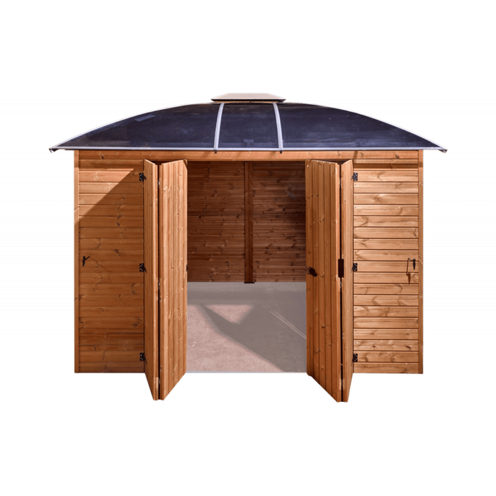 Chiosco bar pool house gazebo da giardino 360x300 cm – Abete termotrattato e tetto policarbonato 6 mm – Struttura alluminio – GL3630TH Foresta