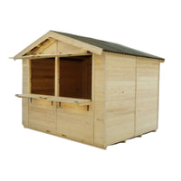 Chiosco casetta per mercatini in legno abete 240x240 cm – Spessore pareti 20 mm – Con bancone e copertura bituminosa – ST2424.01 Foresta