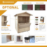 Chiosco Market 182 x 193 cm in legno - Home Idea Italia