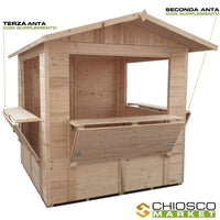 Chiosco Market 258 x 222 cm in legno 1 anta - Home Idea Italia