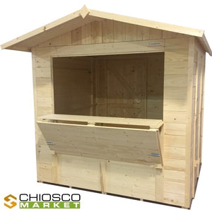 Chiosco Market 258 x 222 cm in legno 1 anta - Home Idea Italia