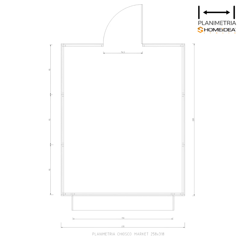 Chiosco Market 258 x 318 cm in legno - Home Idea Italia