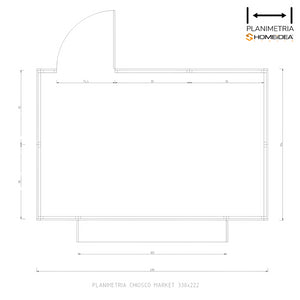 Chiosco Market 330 x 222 cm in legno 1 anta - Home Idea Italia