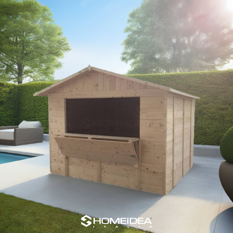 Chiosco Market 330 x 222 cm in legno 1 anta - Home Idea Italia