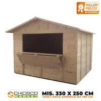 Chiosco Market 330 x 250 cm in legno 1 anta - Home Idea Italia