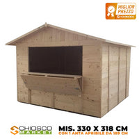 Chiosco Market 330 x 318 cm in legno 1 anta - Home Idea Italia