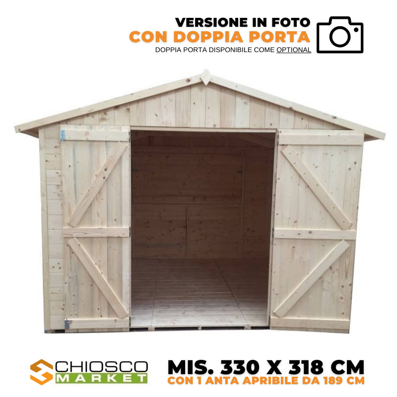 Chiosco Market 330 x 318 cm in legno 1 anta - Home Idea Italia