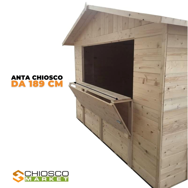 Chiosco Market 330 x 318 cm in legno 1 anta - Home Idea Italia