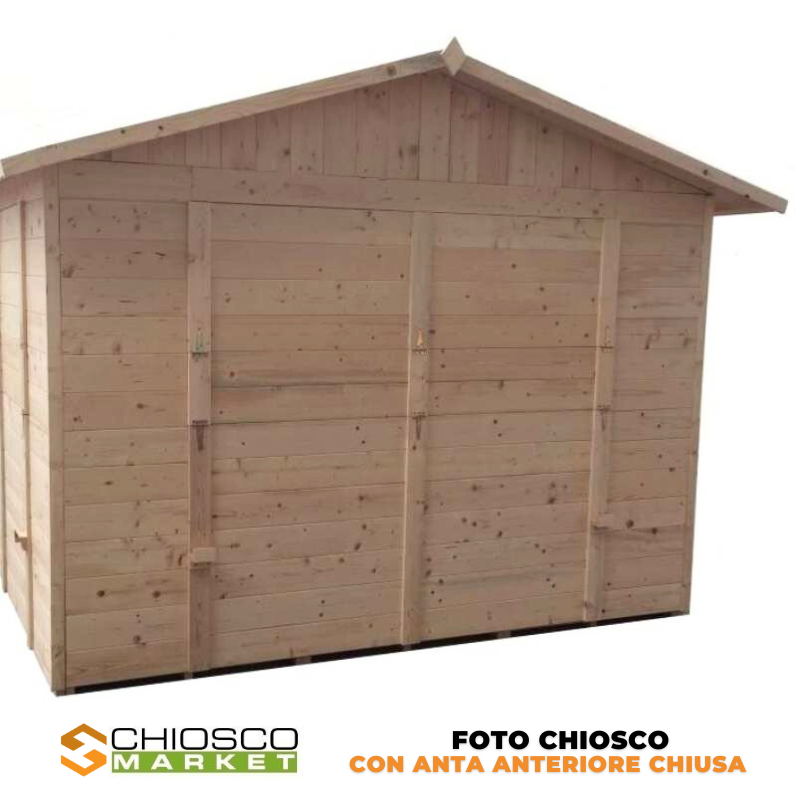 Chiosco Market 330 x 318 cm in legno 1 anta - Home Idea Italia