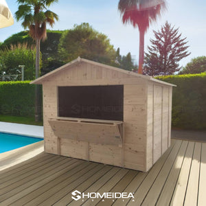 Chiosco Market 330 x 318 cm in legno 1 anta - Home Idea Italia