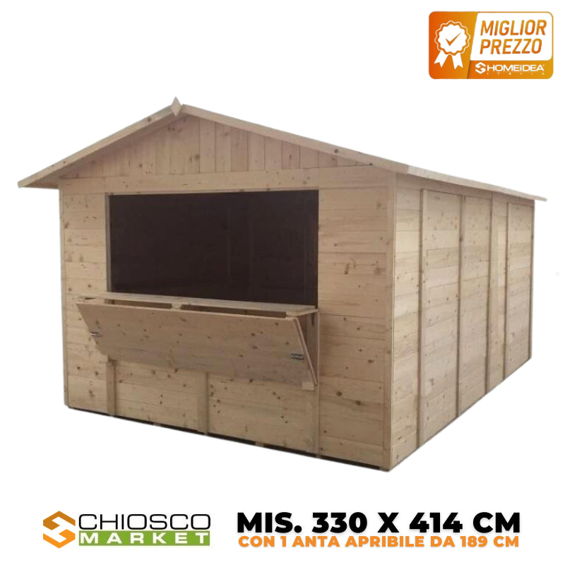 Chiosco Market 330 x 414 cm in legno 1 anta - Home Idea Italia