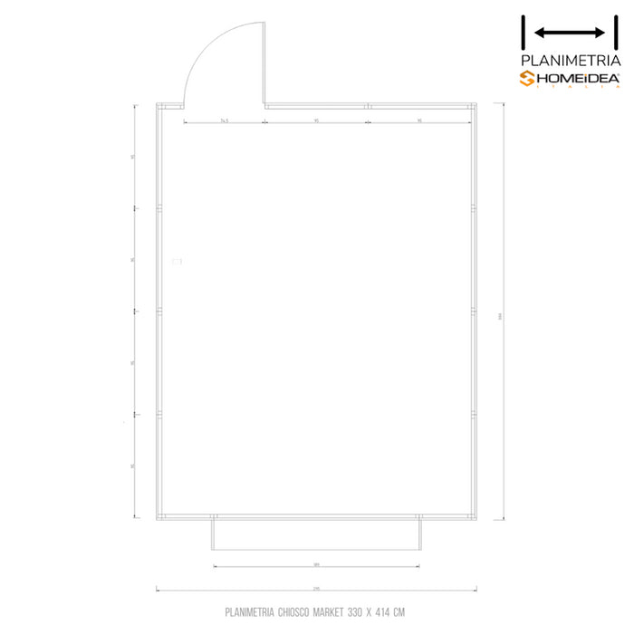 Chiosco Market 330 x 414 cm in legno 1 anta - Home Idea Italia