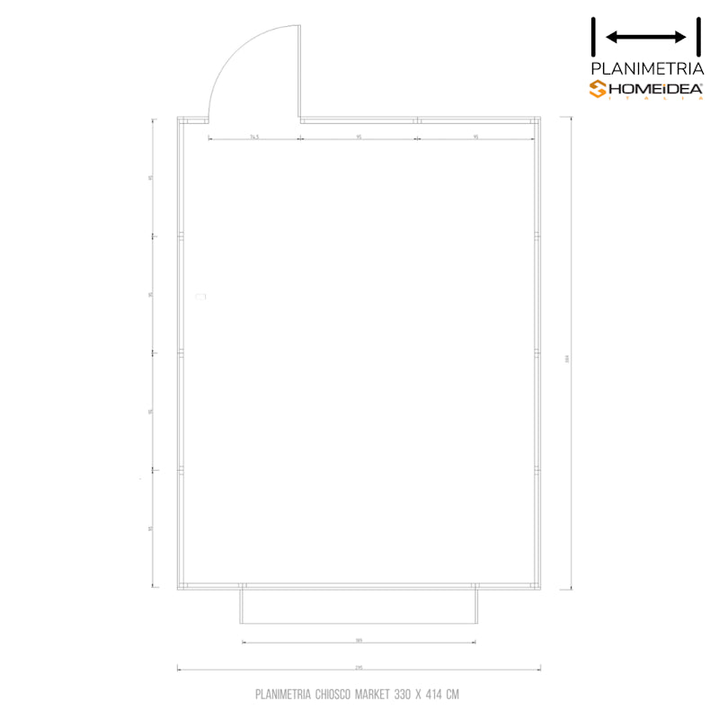 Chiosco Market 330 x 414 cm in legno 1 anta - Home Idea Italia