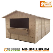 Chiosco Market 330 x 522 cm in legno 1 anta - Home Idea Italia