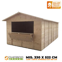 Chiosco Market 330 x 522 cm in legno 1 anta - Home Idea Italia