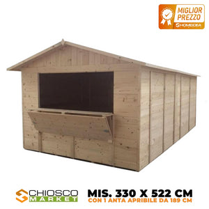 Chiosco Market 330 x 522 cm in legno 1 anta - Home Idea Italia