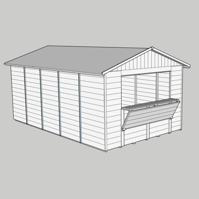 Chiosco Market 330 x 522 cm in legno 1 anta - Home Idea Italia