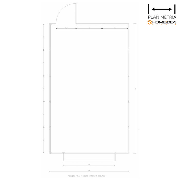 Chiosco Market 330 x 522 cm in legno 1 anta - Home Idea Italia