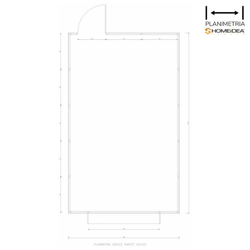Chiosco Market 330 x 522 cm in legno 1 anta - Home Idea Italia