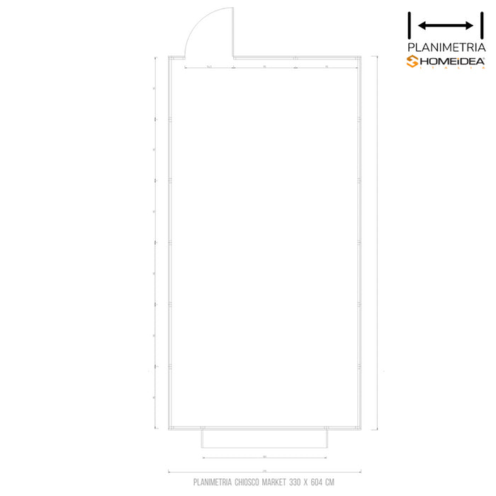 Chiosco Market 330 x 604 cm in legno 1 anta - Home Idea Italia