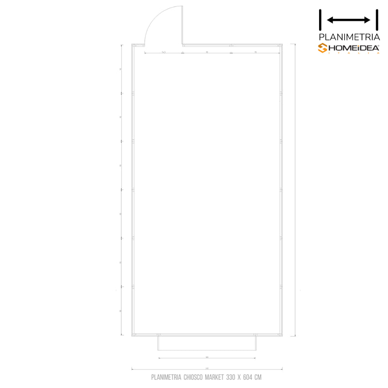 Chiosco Market 330 x 604 cm in legno 1 anta - Home Idea Italia