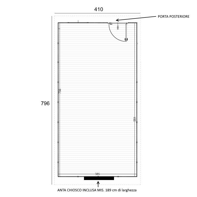 Chiosco Market mis  410 x 796 cm - Home Idea Italia