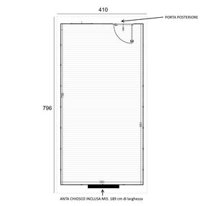 Chiosco Market mis  410 x 796 cm - Home Idea Italia