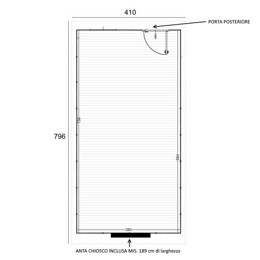 Chiosco Market mis  410 x 796 cm - Home Idea Italia