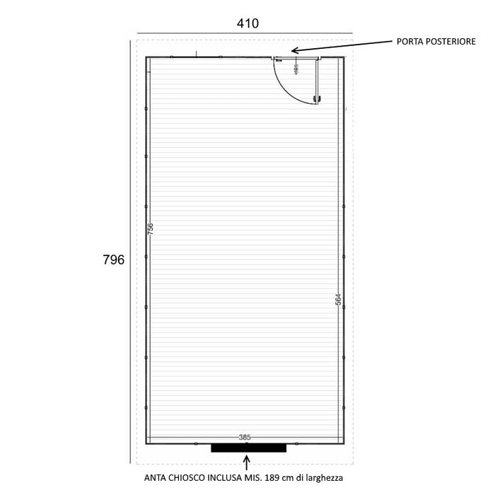 Chiosco Market mis  410 x 796 cm - Home Idea Italia