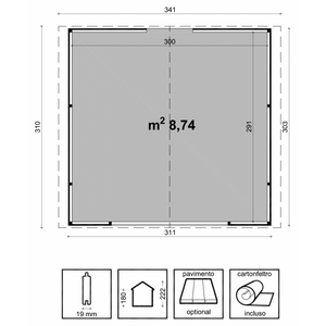 Chiosco Miami Cm. 310X300 Losa