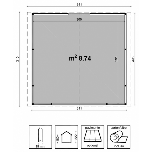 Chiosco Miami Cm. 310X300 Losa