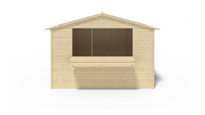 Chiosco per mercatini 5.72 m2 - 3.11x1.84 m - 19 mm - DOM606 - ALTANKA