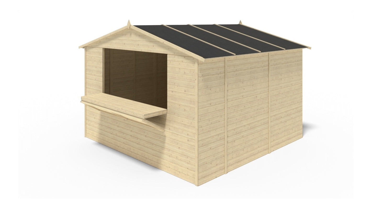 Chiosco per mercatini 9.42 m2 - 3.11x3.03 m - 19 mm - DOM607 - ALTANKA